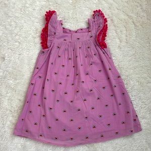Summer cotton dress, watermelon print and Pom Poms!  Like new! 4T Cat and Jack!